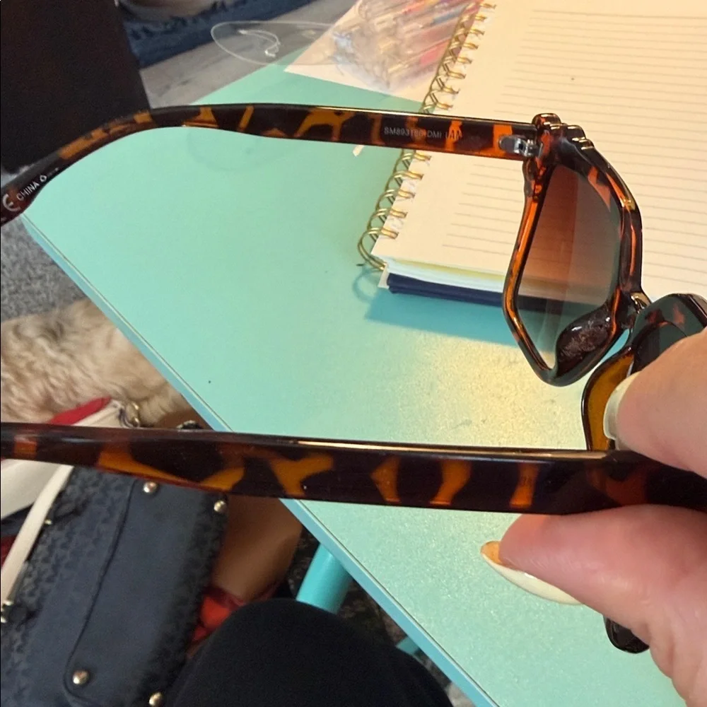 Steve Madden Tortoiseshell Sunglasses with Clear Gem Accents